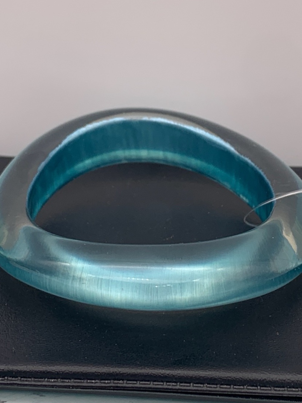 NWT FCI Asymmetrical Shimmering Teal Resin Bangle Bracelet for Women